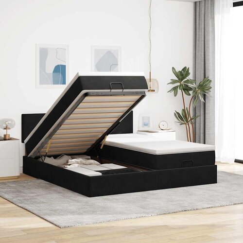 vidaXL Okvir kreveta s madracima crni 160x200cm baršunasti Cijene