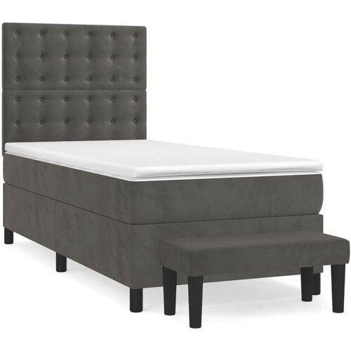 Box spring krevet s madracem tamnosivi 90x200 cm bar&amp;scaron;unasti Slike