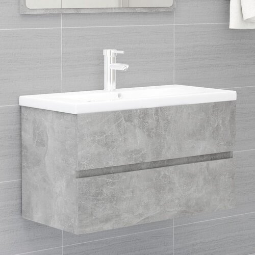 vidaXL Omarica za umivalnik betonsko siva 80x38,5x45 cm iverna plošča Cene
