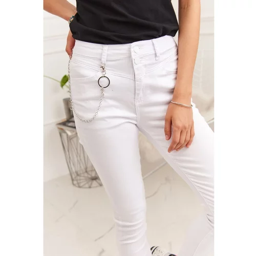 Fasardi Matching white denim jeans