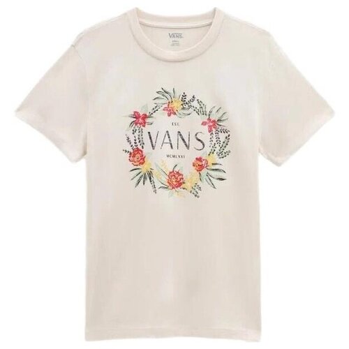 Vans Majice s kratkimi rokavi CAMISETA MUJER WREATH OF FLOWERS VN00050E3KS Bela Slike