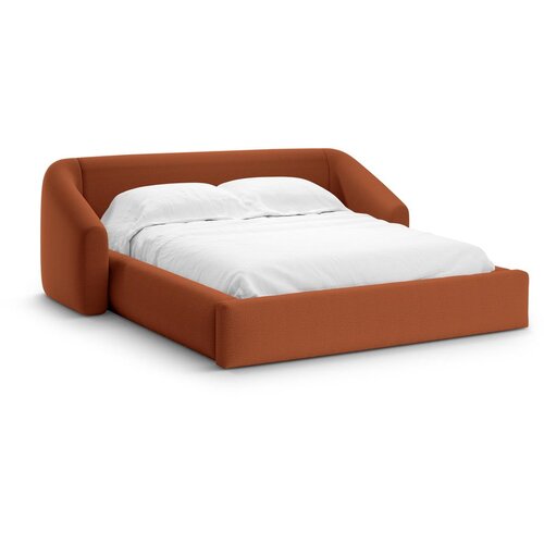 Cosmopolitan Design Opečnato oranžna oblazinjena zakonska postelja s prostorom za shranjevanje z letvenim dnom 160x200 cm Campi – Cene