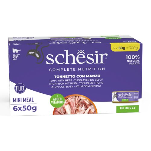 Schesir Complete Nutrition fileti u želeu 6 x 50 g - Tuna s govedinom Slike