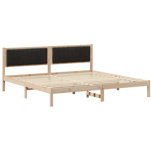  Krevetna konstrukcija Crna 200 x 200 cm Čvrsto borovo drvo Smeđa Slike