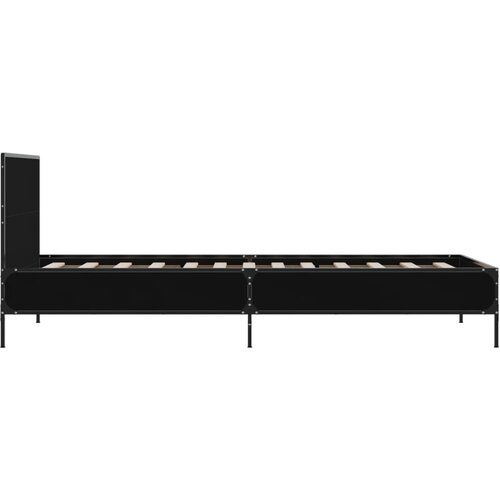  Okvir kreveta crni 90 x 200 cm konstruirano drvo i metal Slike