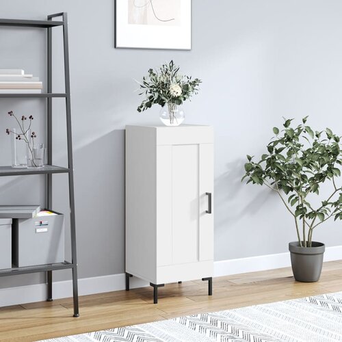 VidaXL Komoda bela 34,5x34x90 cm inženirski les Slike