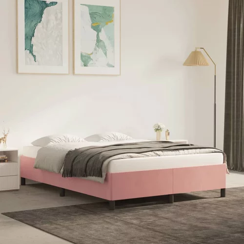  za krevet ružičasti 140 x 190 cm baršunasti