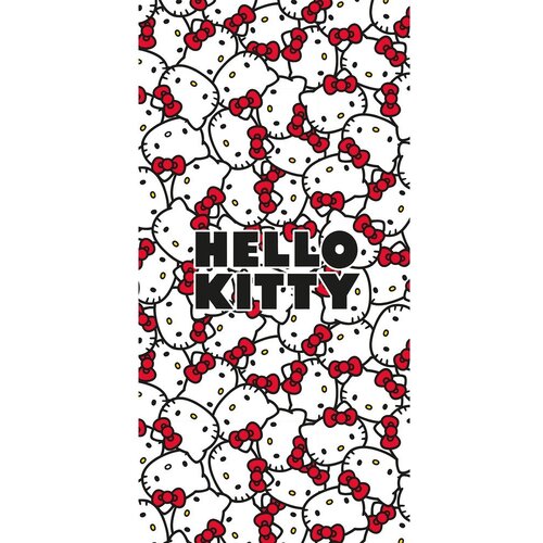 Jerry Fabrics Rdeča/bela bombažna otroška brisača 70x140 cm Hello Kitty – Cene