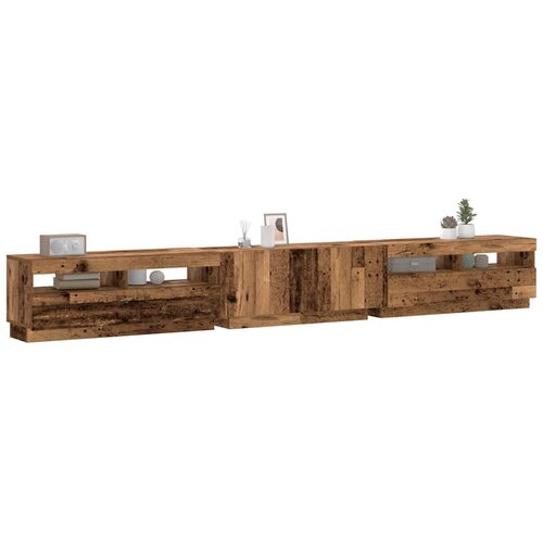 TV ormarić LED boja drva 300x35x40 cm konstruirano drvo Cijene