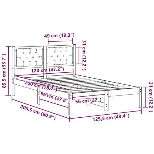  Okvir za krevet Svijetlo siva 120 x 200 cm tkanina Slike