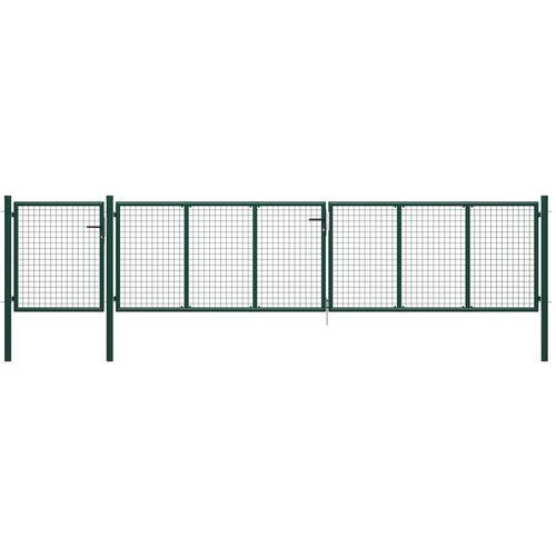 vidaXL vrtna vrata jeklena 500x100 cm zelena Cene