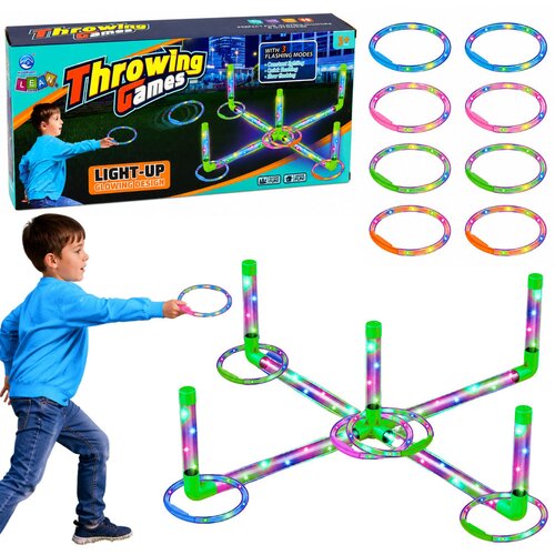 Ringo Throwing Skill Game for Kids LED Glowing Hoops Posts Cene
