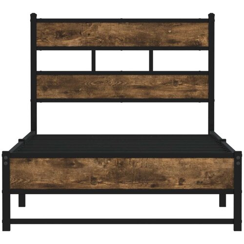 VidaXL Metalni okvir kreveta bez madraca boja hrasta 90x200 cm Slike