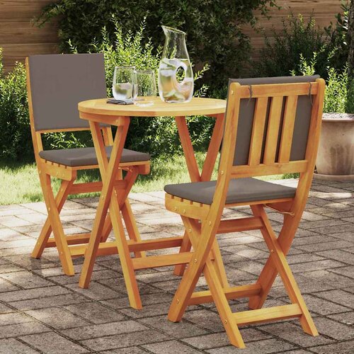 Bistro set s jastukom 3 pcs Prirodna nafta Čvrsto drvo akacije Cene