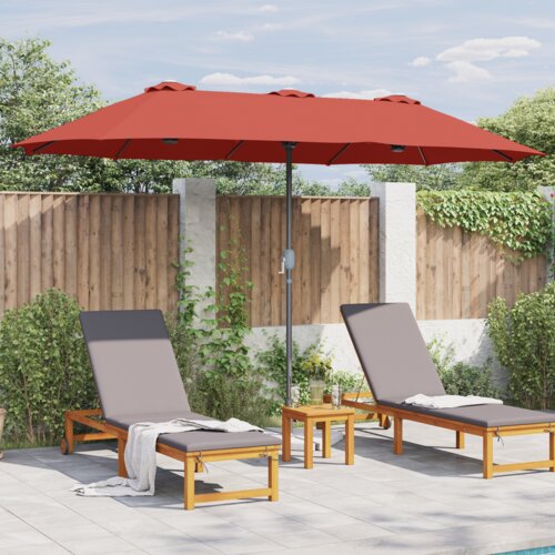  Vrtni suncobran Terakota 380 x 196 x 235 cm Slike