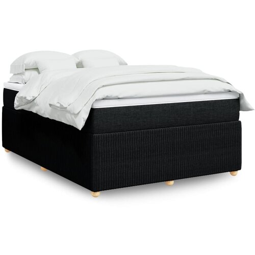 vidaXL Box spring postelja z vzmetnico črna 160x200 cm blago Cene