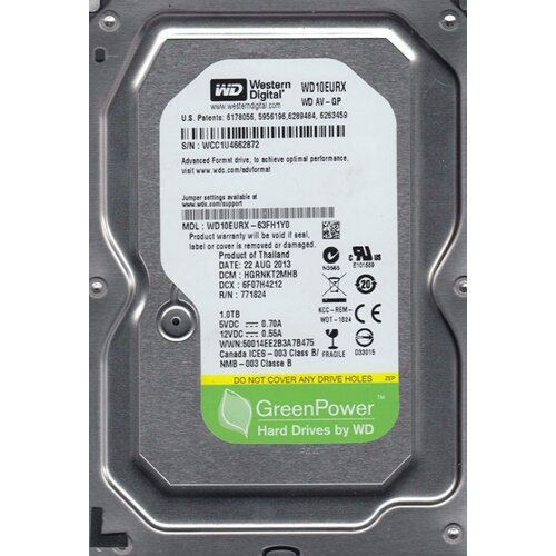 Western Digital HDD 3.5 ** 1TB WD10EURX WD AV-GP Green IntelliPower 64mb SATA3 20079 Cene