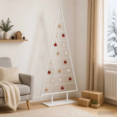  Metalna božićna jelka KUOPIO 210 cm Čelik Bijela - 210 cm Bijela Cijene