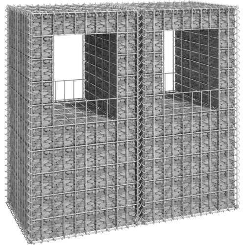 VidaXL gabionske stupne ko&amp;scaron;are 2 kom 50 x 50 x 100 cm željezne Slike