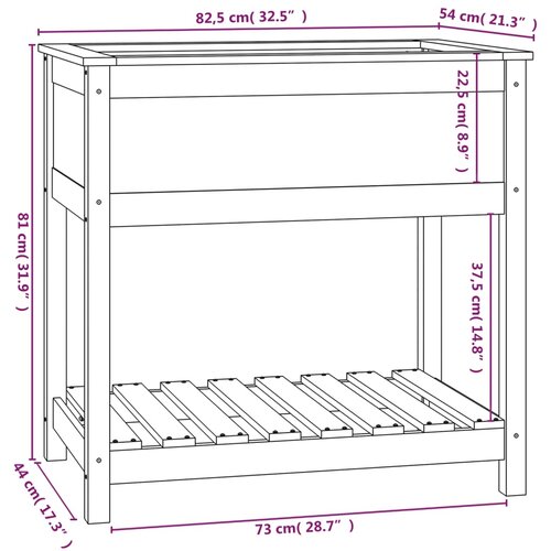  Sadilica s policom bijela 82,5x54x81 cm od masivne borovine Slike