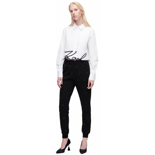 Karl Lagerfeld ženske pantalone Monogram Rhinestone 226W1050-999 Cene