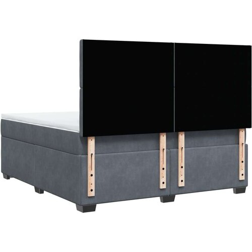 VidaXL Krevet s oprugama i madracem tamnosivi 180x200 cm bar&amp;scaron;unasti Slike