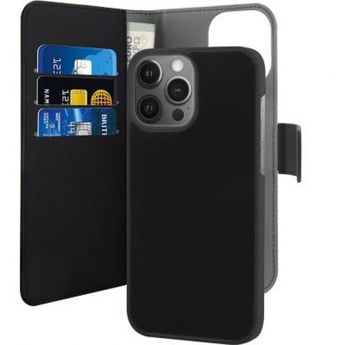 Puro Ohi&scaron;je v obliki &scaron;koljke za apple iPhone 13 Pro Folio 2 v 1 z magnetnim ovitkom in držalom za kartice, ?rna, (21373205) Cene
