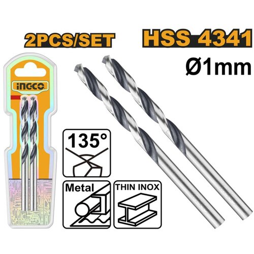  Sveder HSS 1 mm &ndash; 2 kosa komplet DBT1200014 INGCO DIN 338 Cene