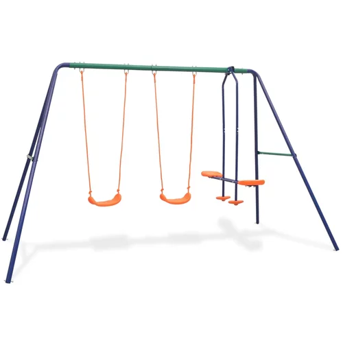 vidaXL Komplet otroških gugalnic s 4 sedeži oranžne barve, (20787398)