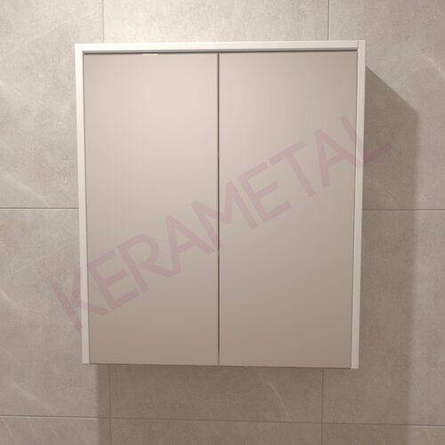 Kerametal snow white KN-70 gornji ormarić sa ogledalom Slike