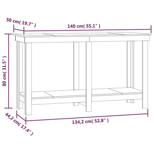  Radni stol siva 140x50x80 cm od masivne borovine Slike