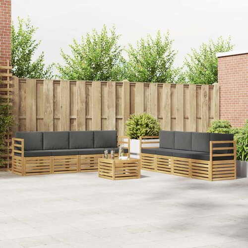  Set vanjskih sofa 9 kom. Bijela i antracit Poliester 59 x 59 x 37 cm Slike