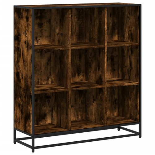 Maison Chic Knjižna omara - Knjižni regal dimljeni hrast 97,5x33x107,5cm inž. les in kovina, (21725789) Slike