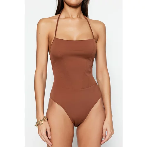 Trendyol Swimsuit - Brown - Plain