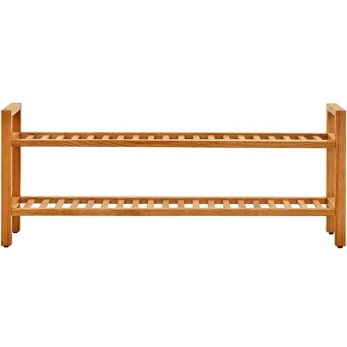 Maison Chic Stojalo za čevlje - Stojalo za obutev z 2 policama 100x27x40 cm trdna hrastovina, (21776595) Slike