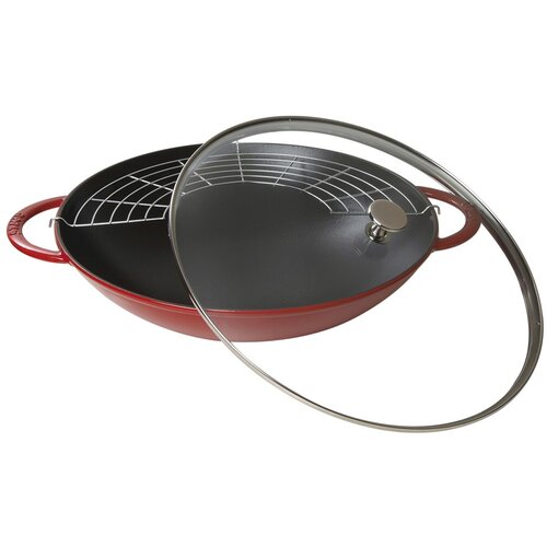 Staub cast iron wok with lid - Red, 37 cm Cijene
