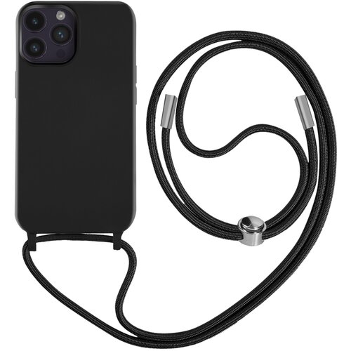 AVIZAR Poltoga etui na vrvico za iPhone 14 Pro Max z mehko notranjostjo, ovratnikom - crna, (20640088) Slike