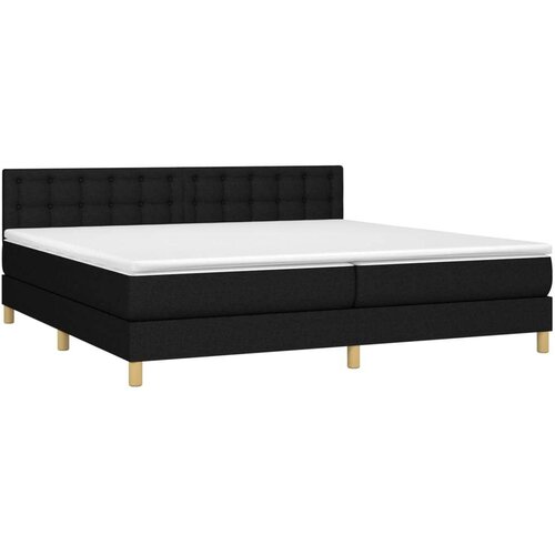  Krevet box spring s madracem LED crni 200x200 cm od tkanine Slike