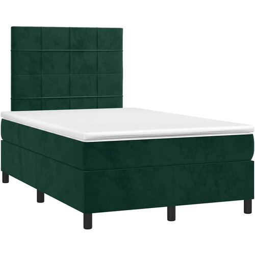  Krevet box spring s madracem LED tamnozeleni 120x200 cm bar&amp;scaron;un Slike