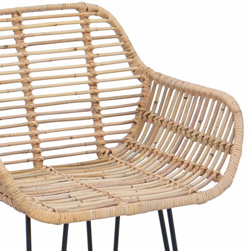  Barski stolac 2 pcs 55 x 52 x 92 cm Ratan i čelik Slike