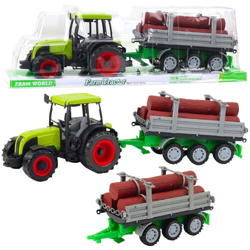 Traktor za igru sa prikolicom za drva 47cm - zeleno/sivi Cijene