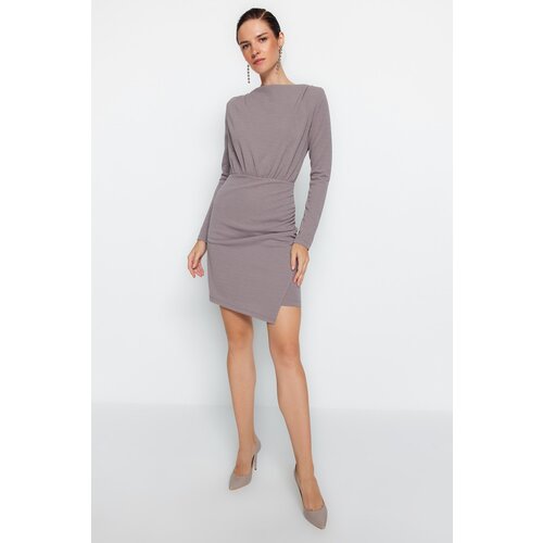 Trendyol Dress - Brown - Asymmetric Slike