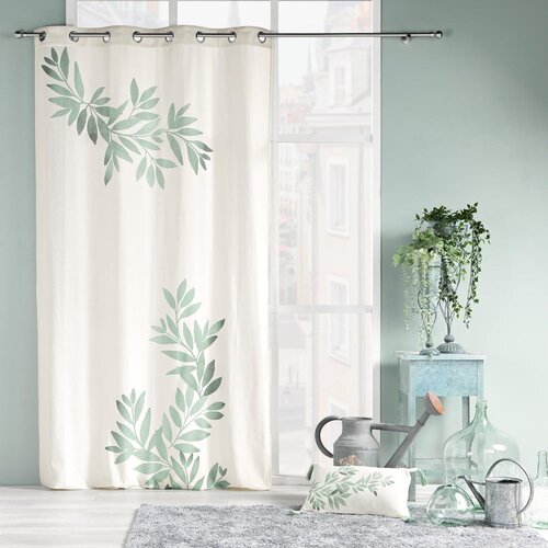 Douceur d int&amp;eacute;rieur Bijela/zelena zavjesa 140x260 cm Nymphea &amp;ndash; Slike