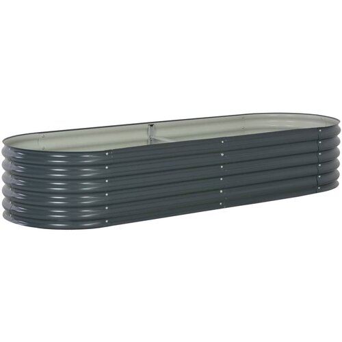 vidaXL Visoka greda 240x80x44 cm pocinkano jeklo siva Cene