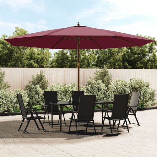 vidaXL Vrtni suncobran s drvenim stupom bordo 400 x 273 cm Cijene