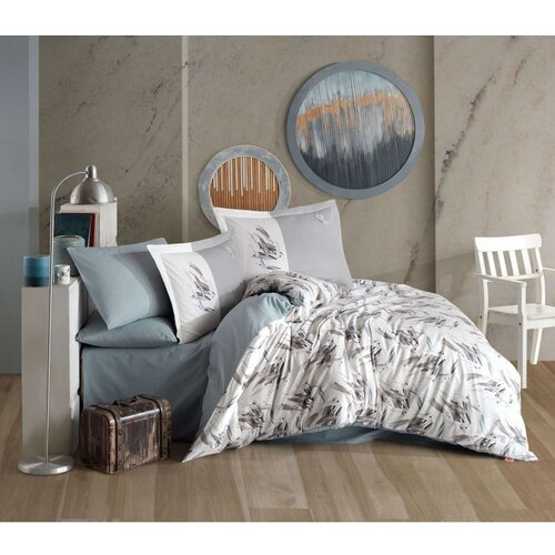  Estate v2 - Stone Stone Poplin Double Quilt Cover Set Cene
