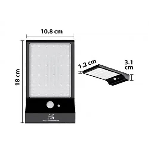 GreenBlue Solarna LED svetilka s senzorjem MacLean, 450lM, 6000K, IP65, črne barve Cene