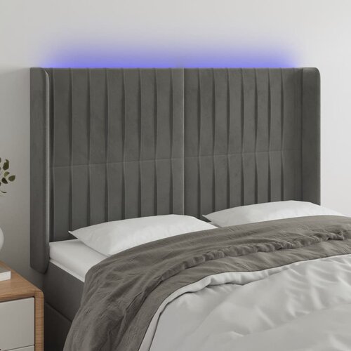  LED uzglavlje svjetlosivo 147 x 16 x 118/128 cm bar&scaron;unasto Cijene