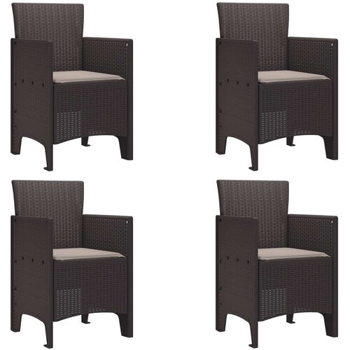  Vrtna stolica 4 pcs Smeđa 53 x 49 x 85 cm Polipropilen Cene
