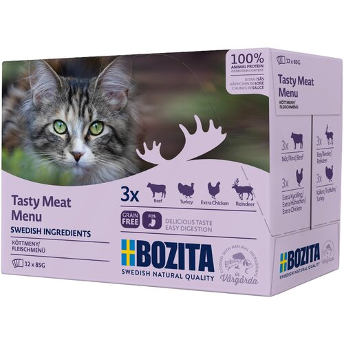 Bozita Varčno pakiranje košči v omaki vrečke 24 x 85 g - Miks mesni meni (4 sorte) Cene